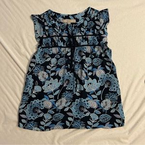 LOFT blue pineapple top